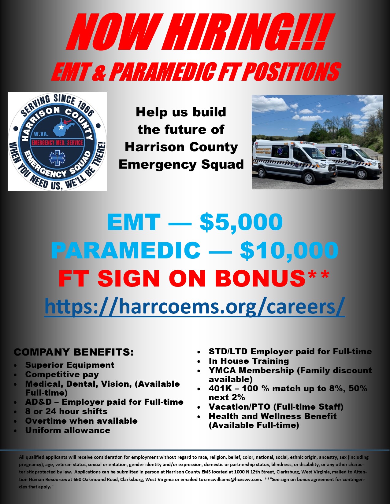 Now Hiring EMT & Paramedics